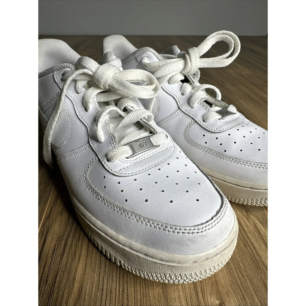 Nike Air Force 1 Low White Athletic Shoes Sneakers (GS) 314192 117 Boys Size 7Y